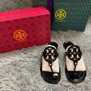 Authentic Tory Burch MILLER PATENT SANDAL size 6 With box, bag.
